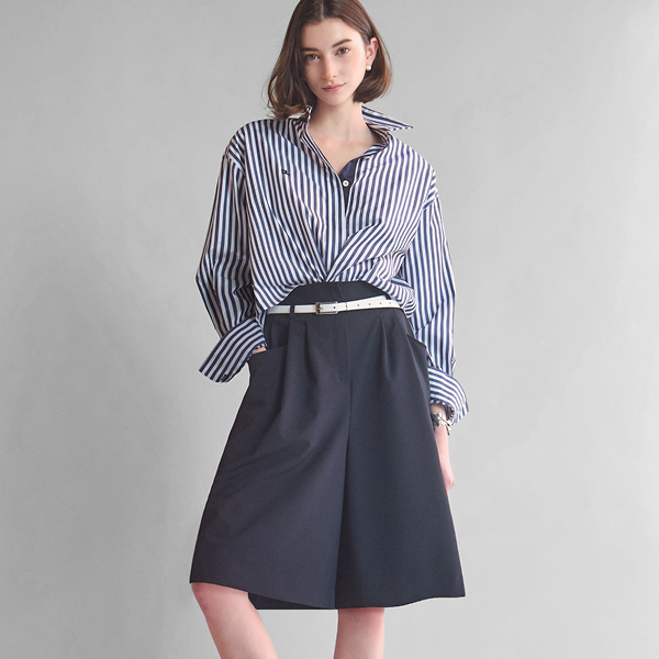 Stripe Shirt "Cote d'Azur Lady" & Pants "Flare Culottes II"