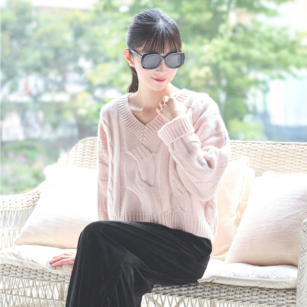 ふわとろ Cashmere Sweater "Daisy Twist"