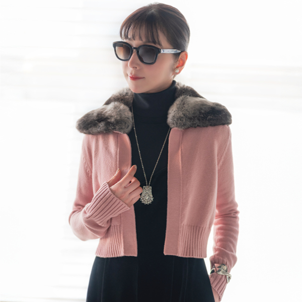 Chinchilla Fur & Power Cardigan