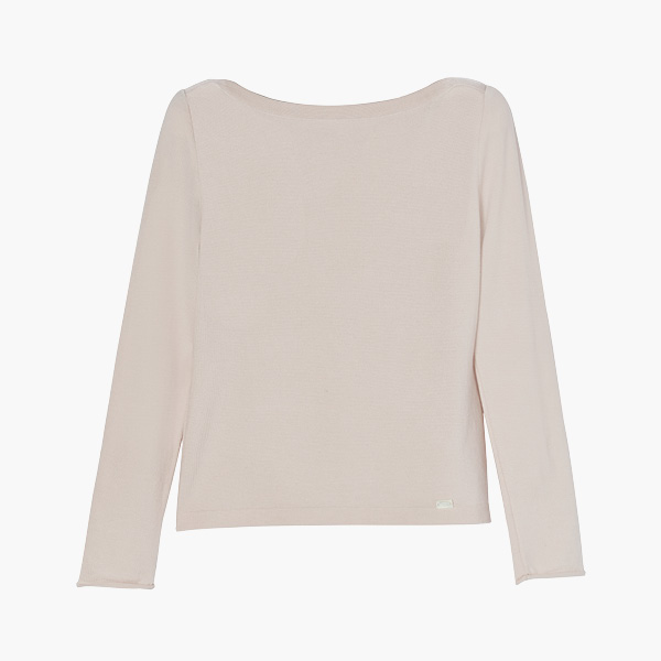 しっとりウール "Prima Knit Top" (Powder Beige)