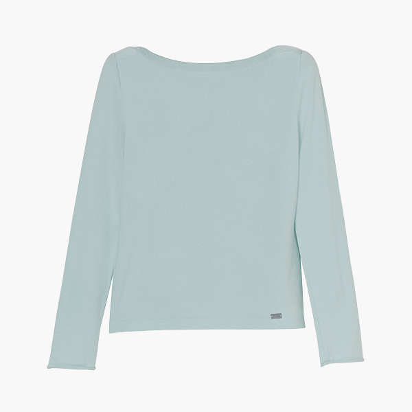 しっとりウール "Prima Knit Top" (Smoky Blue)