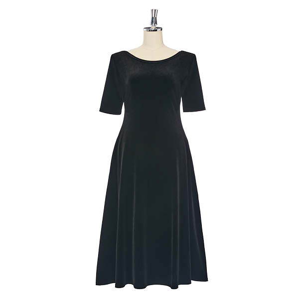 Daisy Velour Dress "Day & Night" (Velvet Black)