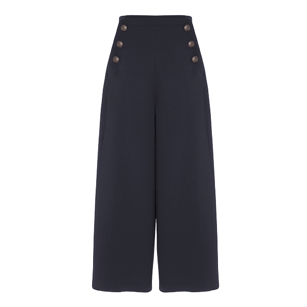 High-waist Sailor Pants (Midnight Blue)