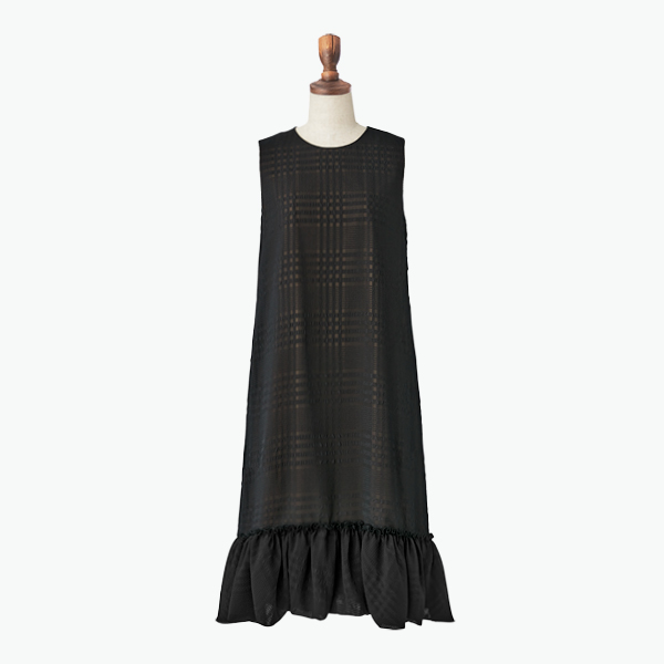 Dress "Charlotte" (Black×Beige)