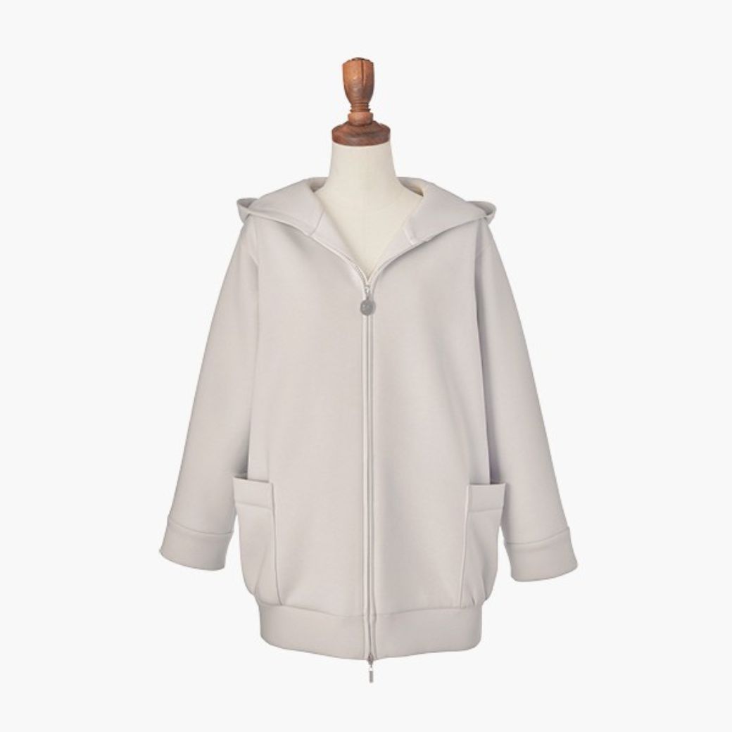 ミルフィーユ スウェット Long Parka (Powder Beige)
