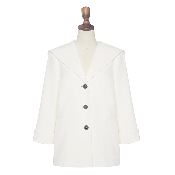 Elegant Jersey Sailor Jacket(White)