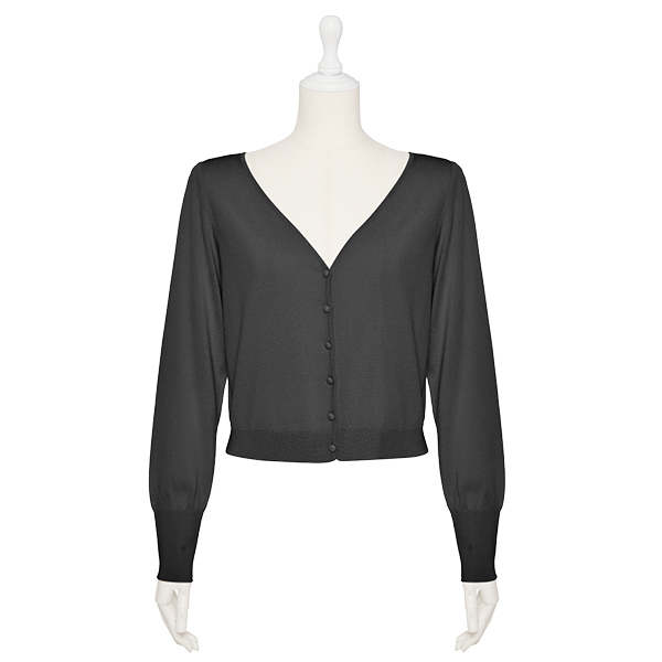 さらさら Knit "KOGAO Cardigan"(Black Black)