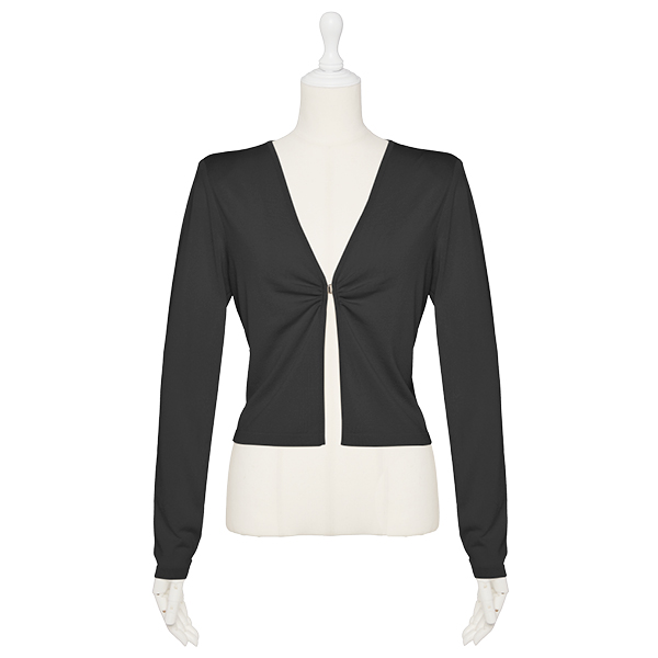 さらさら Knit "Style-Up Cardigan"(Black Black)