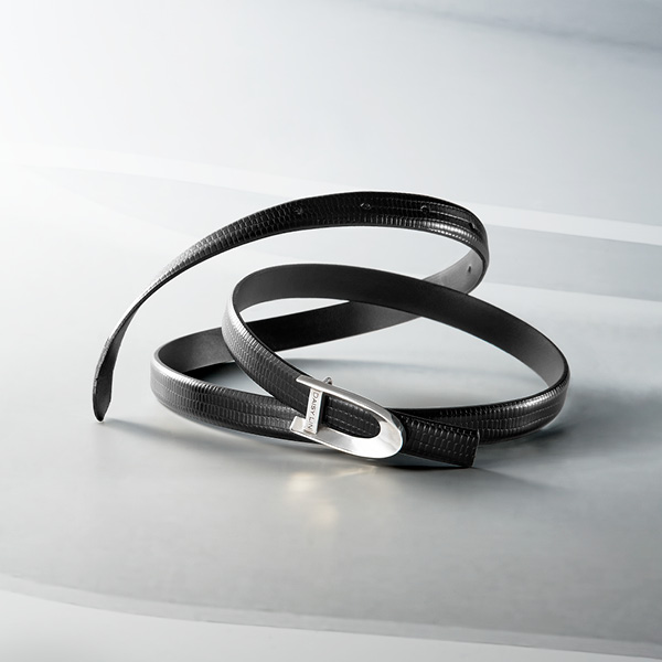 Belt & Silver Buckle (Black Black)