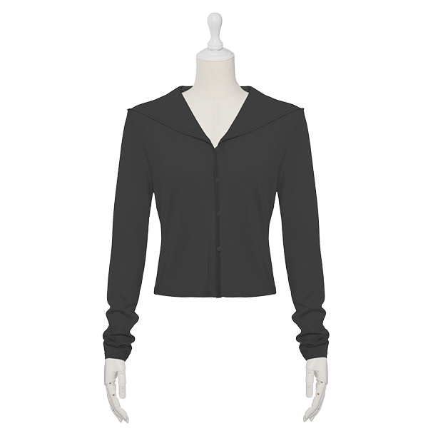 さらさら Knit “Cool Parka”(Black Balck)