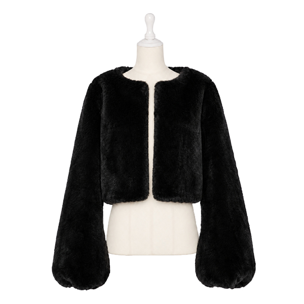 Love Fur Jacket “Cocoon Sleeve”(Black Black)