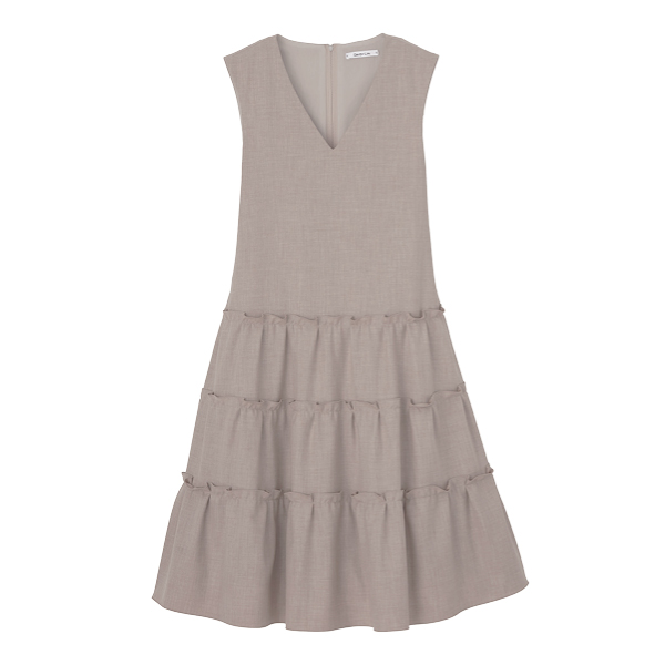 Dress "Millefeuille V Slim" (Natural)