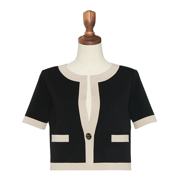 Graceful Summer Knit Cardigan(Black Black)