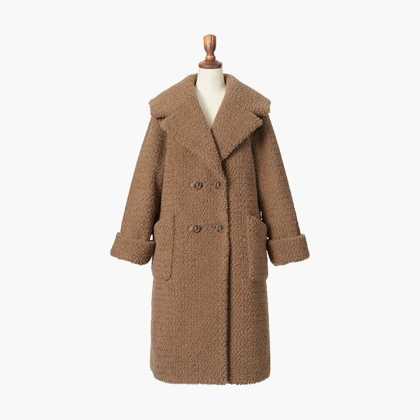 Coat "Elegant Teddy Long" (Caramel Brown)