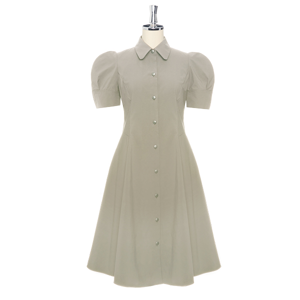 Dress “Daisy Puff Sleeve” (Beige Gray)