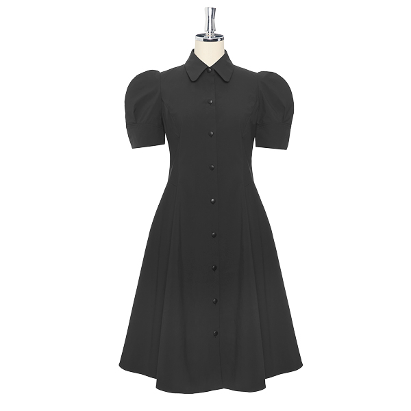 Dress “Daisy Puff Sleeve” (Black Black)