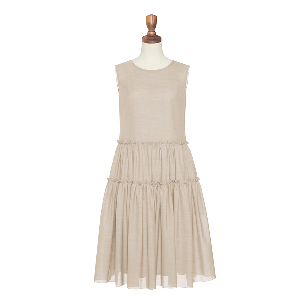 Dress “Millefeuille Flare“(Light Beige)