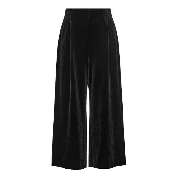 Daisy Velour Straight Wide Pants(Velvet Black)