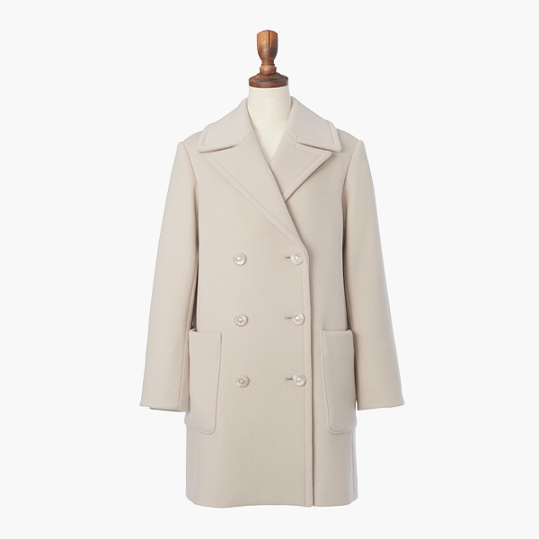 DAISY LIN Pea Coat (Powder Beige)