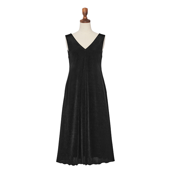Effortless Grace Velour Dress(Velvet Black)