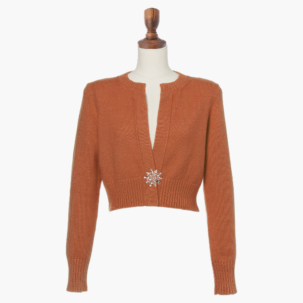 Power Cardigan ブローチ付き (Terracotta)