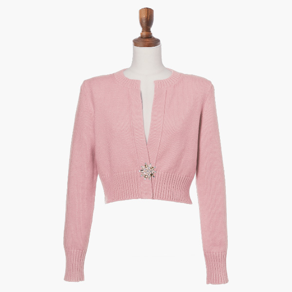 Power Cardigan ブローチ付き (Pink)