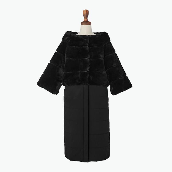 Love Fur Down 2WAY Coat "Upper Class" (Black Black)