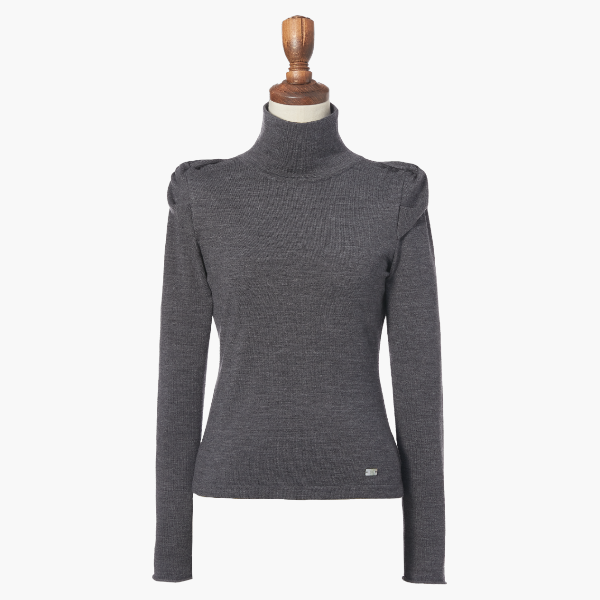 Rose Shoulder Knit (Medium Gray)