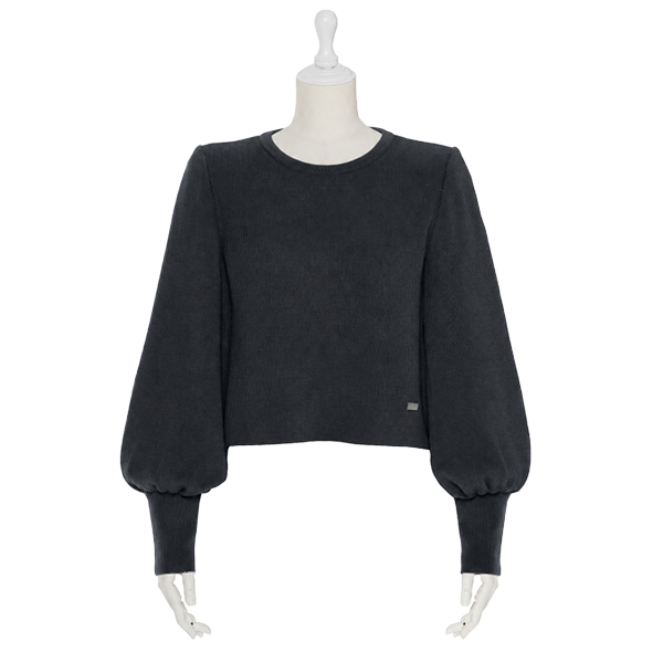 しっとりウールSweater "Daily Puff“(Rich Gray)
