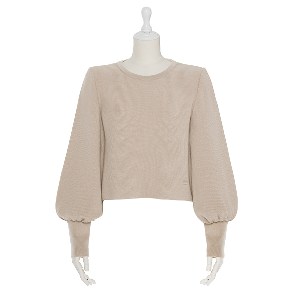 しっとりウールSweater "Daily Puff“(Light Beige)