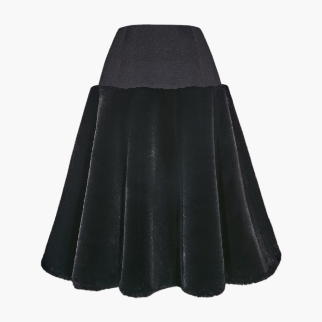 Skirt  “Love Fur Rich Flare” (Black Black)