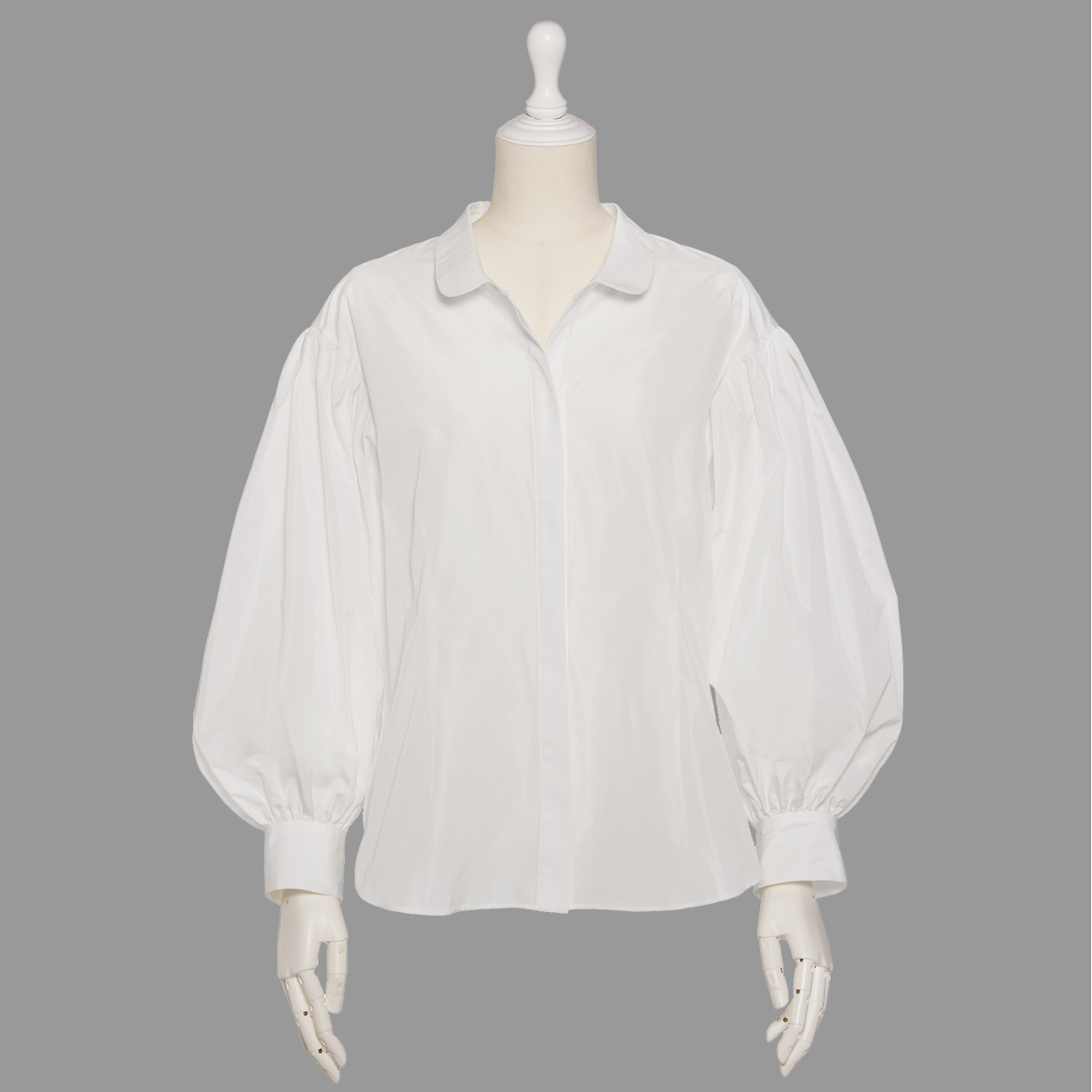 Washable Taffeta Blouse”Daisy Puff” (White)
