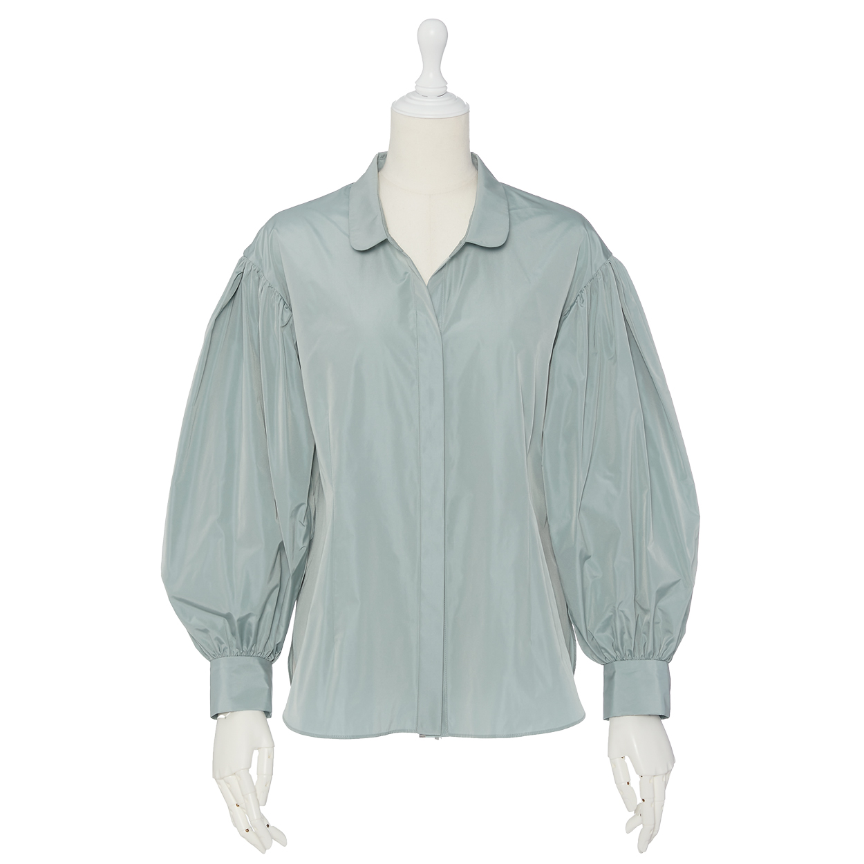 Washable Taffeta Blouse”Daisy Puff” (Emerald Green)