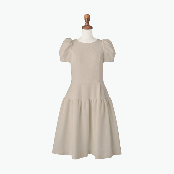 Cocoon Sleeve Dress (Powder Beige)