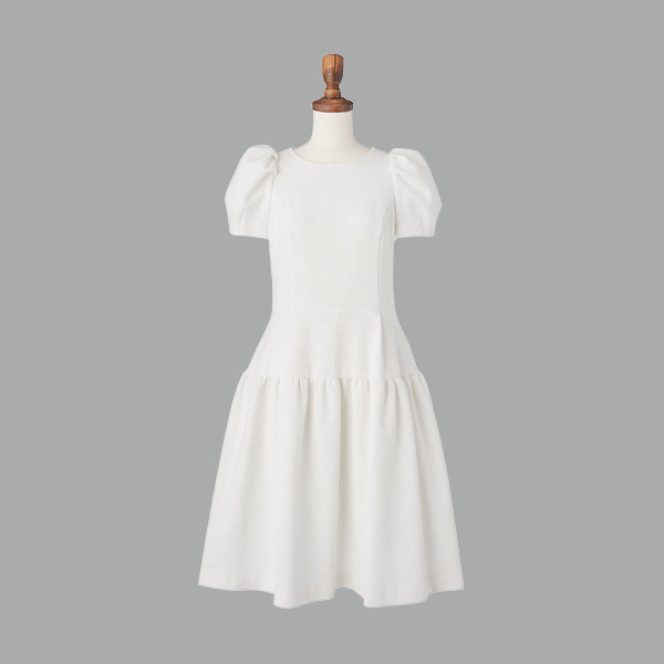 Cocoon Sleeve Dress (White)