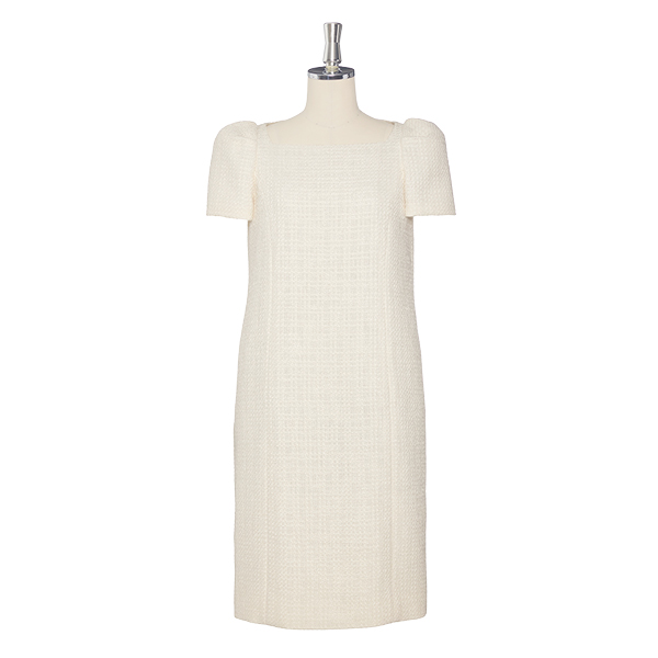 Washable Tweed Dress “Formal Lady” (Ivory)