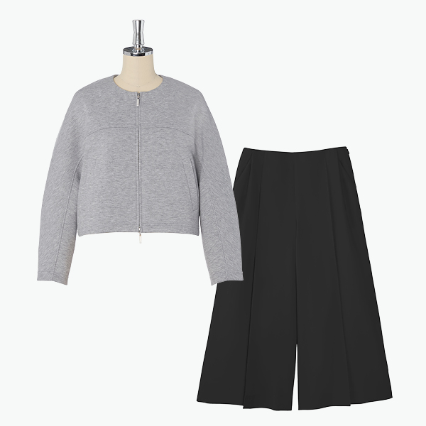 ミルフィーユ スウェット Stylish Blouson (Sophie Gray)&Pants"Perfect Elegance" (Black Black)