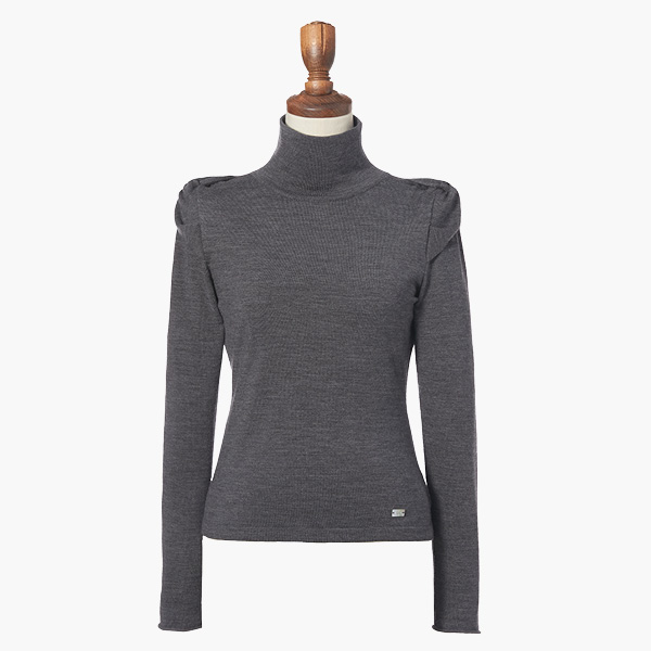 Rose Shoulder Knit (Medium Gray)