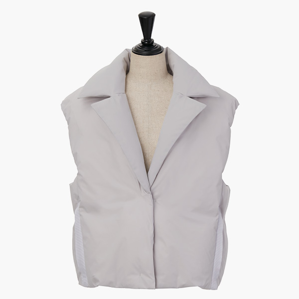 Down Vest "Feather Luxe" (Light Gray)